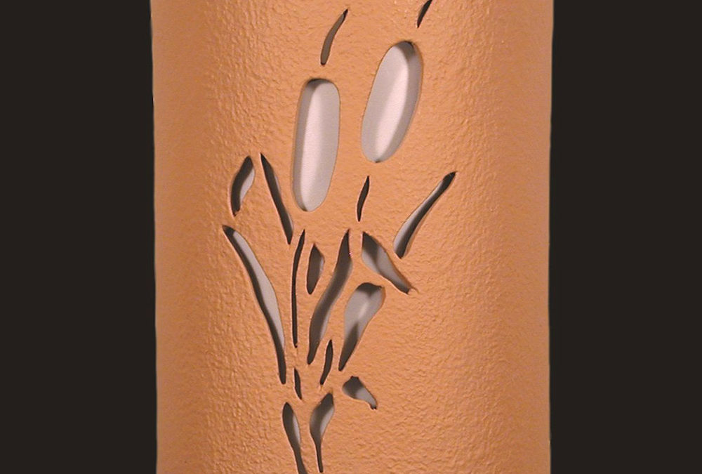 Wall Light-Cattails-Open Top Half Round-Brown-Indoor-Outdoor