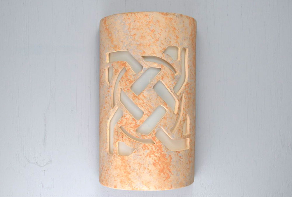 Wall Light-Celtic Circle-Open Top Half Round-Sandstone-Indoor-Outdoor