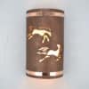 Wall Light-Wild Horses-Open Top Half Round-Antique Copper-Copper Bands-Indoor-Outdoor