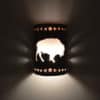 Wall Light-Buffalo w/Arrows Border-Open Top Half Round-Antique Bronze-Indoor-Outdoor - Image 2