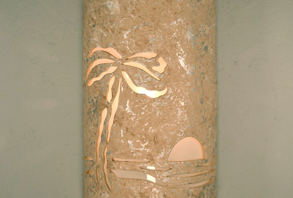 Wall Light-Paradise Palm-Closed Top (Dark Sky) Half Round-Silver Road-Indoor-Outdoor