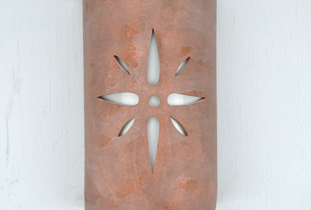 Wall Light-Star-Closed Top (Dark Sky) Half Round-Copper Wash-Indoor-Outdoor