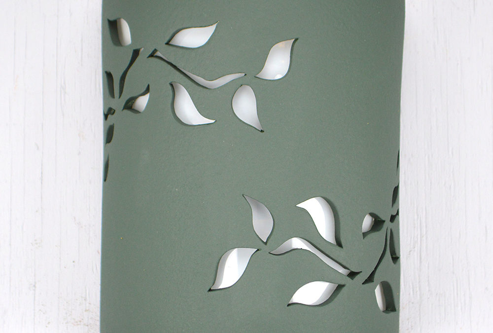 Wall Light-Ivy-Open Top Half Round-Tin Roof Green-Indoor-Outdoor