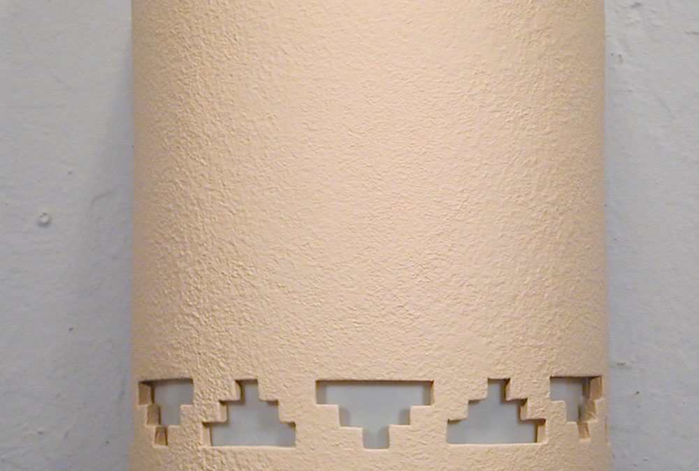 Wall Light-Steps-Open Top Half Round-Tan-Indoor-Outdoor