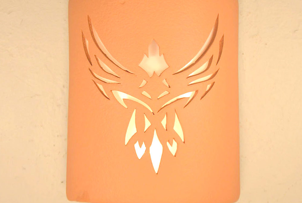 Wall Light-Phoenix-Closed Top (Dark Sky) Half Round-Terracotta-Indoor-Outdoor