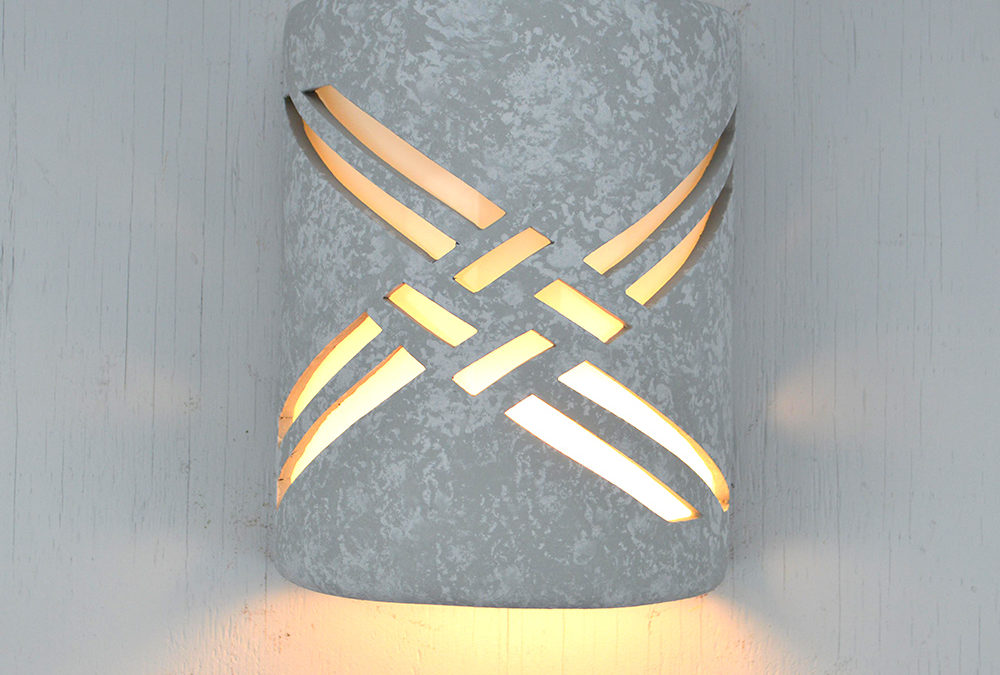 Wall Light-Weavings-Open Top Half Round-Gray Tone-Indoor-Outdoor