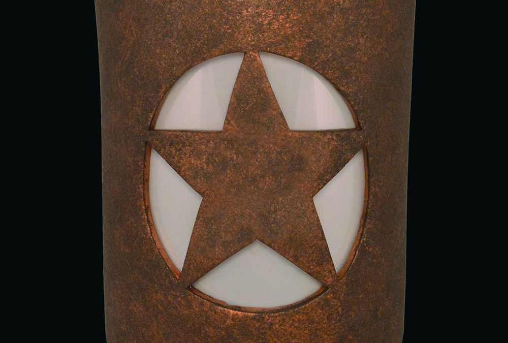 Wall Light-Lonestar-Open Top Half Round-Antique Bronze-Indoor-Outdoor