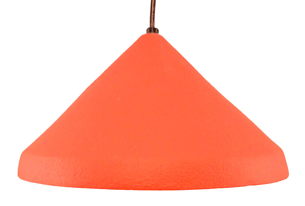 12″ Cone Pendant-Plain Design-Asian Red-Indoor Only-White Cord