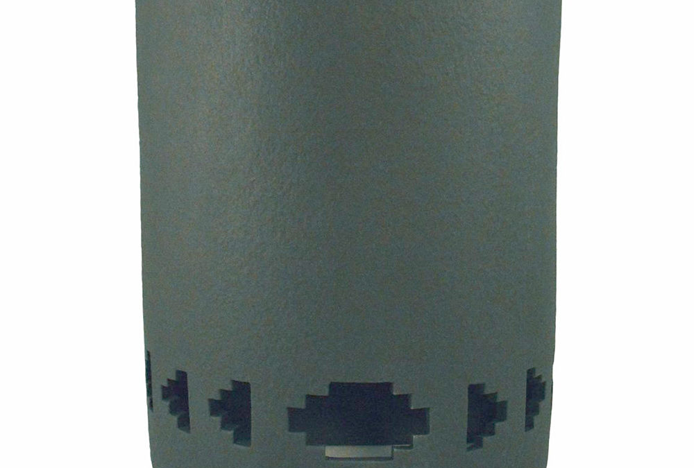 Wall Light-Southwest Side Steps Border-Open Top Half Round-Black Suede-Indoor-Outdoor