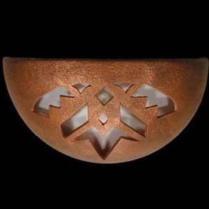 Small Bowl Up Light Sconce - Shards Design, in Antique Copper color - Indoor/Covered Outdoor