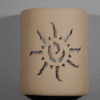 9" Open Top - Ancient Sun Design, in Tan color - Indoor/Outdoor