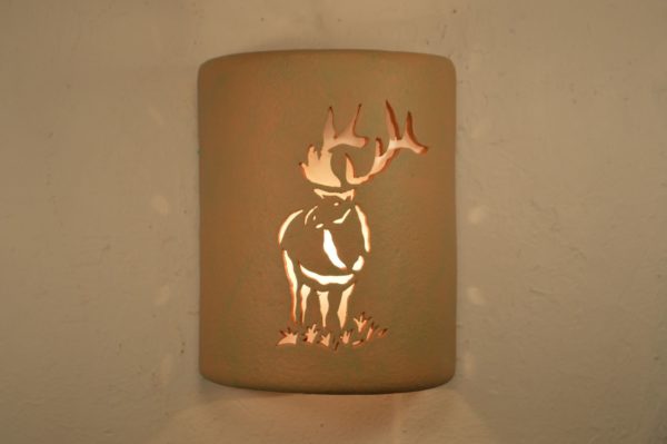 9" Open Top - Elk Design, in Terracotta Olive Color - Indoor/Outdoor