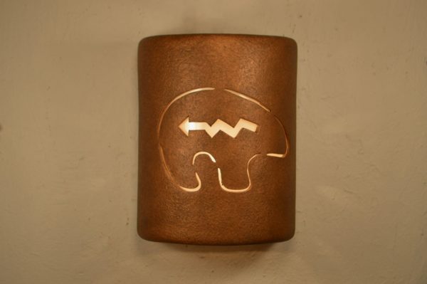 9" Open Top - Southwest Spirit Bear Design, in Antique Copper Color - Indoor/Outdoor