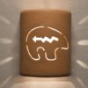 9" Open Top - Southwest Spirit Bear Design Wall Sconce in Brown Solid Color - Indoor/Outdoor