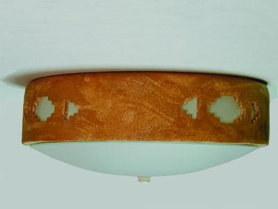 Flush Mount Ceiling Fixture with a Southwest Side Steps Design, in a Sand Wash color