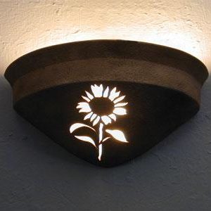 Half Bell Up Light-Sunflower Design-Parchment color-Indoor