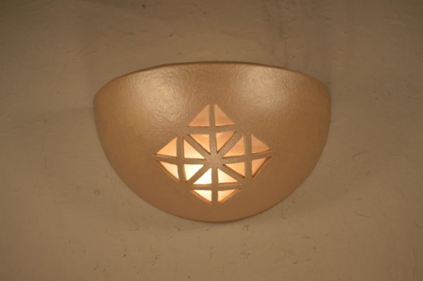 Quadra Design Small Bowl Up Light Wall Sconce in Tan Pearl Color for the Modern or Contemporary Indoor