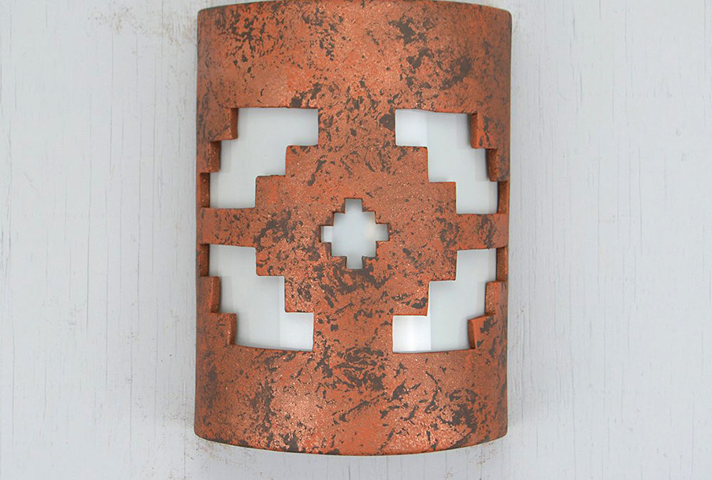 Wall Light-Ventana-Open Top ADA Low Profile Half Round-Copper Brick-Indoor-Outdoor