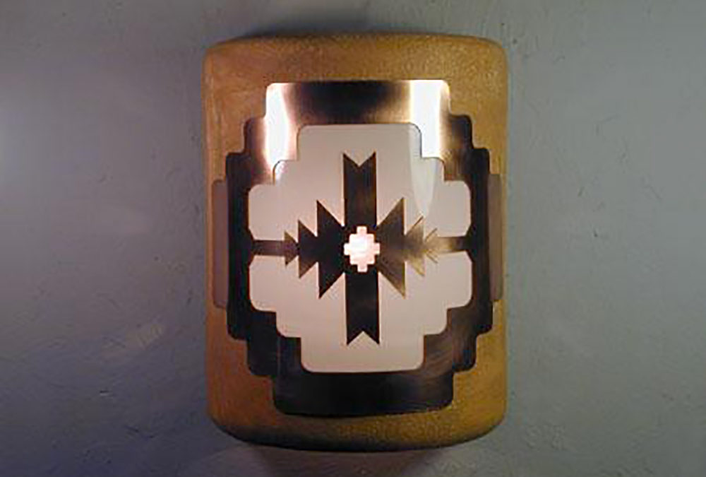 Wall Light-Aztec Copper Cover-Closed Top (Dark Sky) Half Round-Sand Wash-Outdoor-Indoor