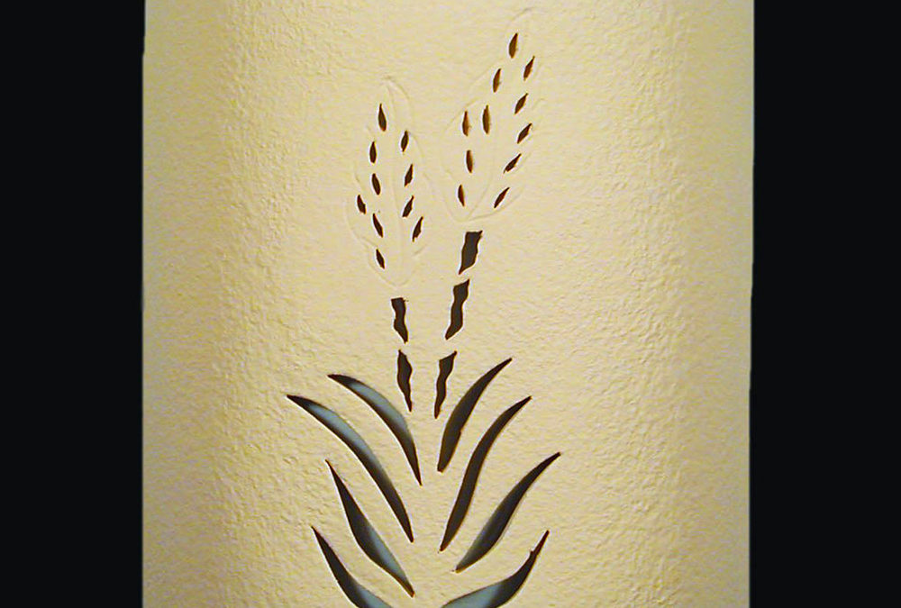 Wall Light-Yucca-Open Top Half Round-Tan-Indoor-Outdoor