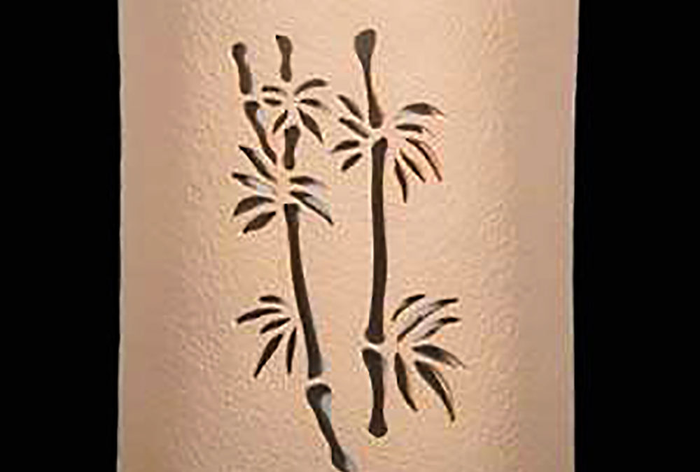 Wall Light-Bamboo-Open Top Half Round-Tan-Indoor-Outdoor