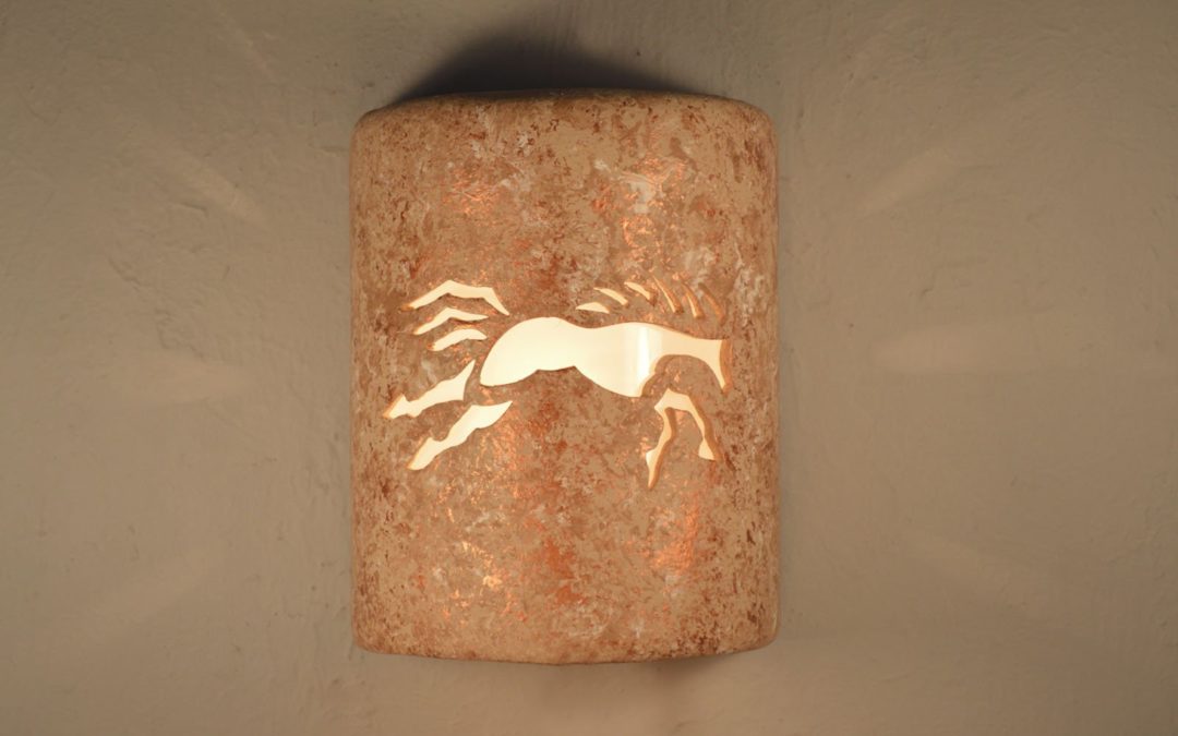 Wall Light-Wild Horse-Closed Top (Dark Sky) Half Round-Copper Rocky Road-Indoor-Outdoor