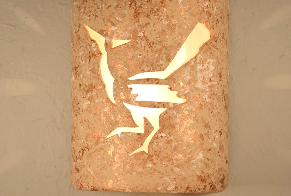 Wall Light-Roadrunner-Closed Top (Dark Sky) Half Round-Copper Rocky Road-Indoor-Outdoor