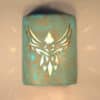 Wall Light-Phoenix-Closed Top (Dark Sky) Half Round-Raw Turquoise-Indoor-Outdoor