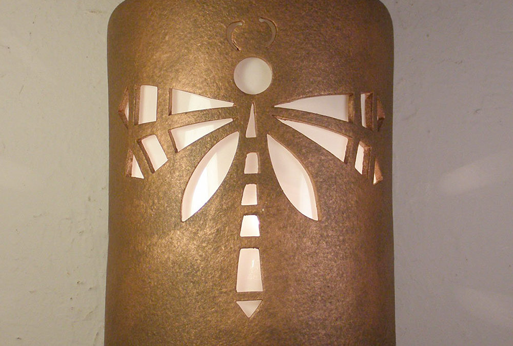 Wall Light-Dragonfly-Open Top Half Round-Antique Bronze-Indoor-Outdoor