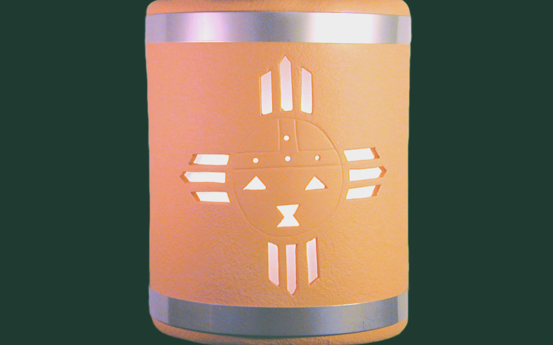 Wall Light-Sunface (3 pt)-Open Top Half Round-Terracotta-Stainless Steel Bands-Indoor-Outdoor