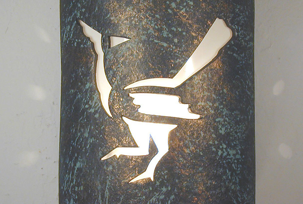 Wall Light-Roadrunner-Closed Top (Dark Sky) Half Round-Moss Copper Agate-Indoor-Outdoor