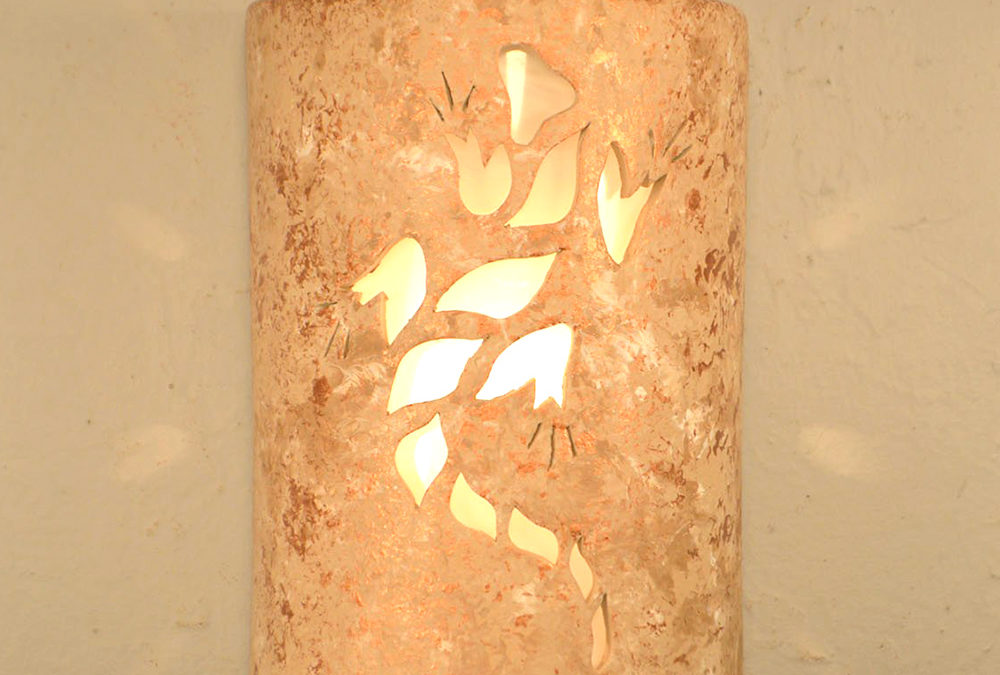 Wall Light-Lizard-Closed Top (Dark Sky) Half Round-Copper Rocky Road-Indoor-Outdoor