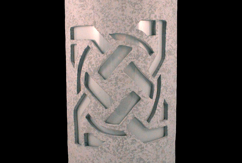 Wall Light-Celtic Circle-Open Top Half Round-Gray Tone-Indoor-Outdoor