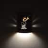 Wall Light-Center Elk-Low Profile-Closed Top Half Round-Raw Copper Bands-Dark Earth Wash-Indoor-Outdoor - Image 3