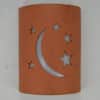 Wall Light-Moon and Stars-Low Profile-Open Top Half Round-Terracotta Mica-Indoor-Outdoor