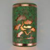Wall Light-Bonsai-Open Top Half Round-Silver Mica-Brushed and Sealed Copper Bands-Lush Moss-Indoor-Outdoor - Image 2