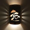Wall Light-Bonsai-Open Top Half Round-Silver Mica-Brushed and Sealed Copper Bands-Lush Moss-Indoor-Outdoor - Image 3