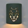 Wall Light-Wolf-Open Top Half Round-Tin Roof Green-Indoor-Outdoor - Image 2