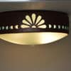 Southwestern Ceiling Fixture-13" Flush Mount-Fan with Bullets -Rust Mica-Teal-interior - Image 3