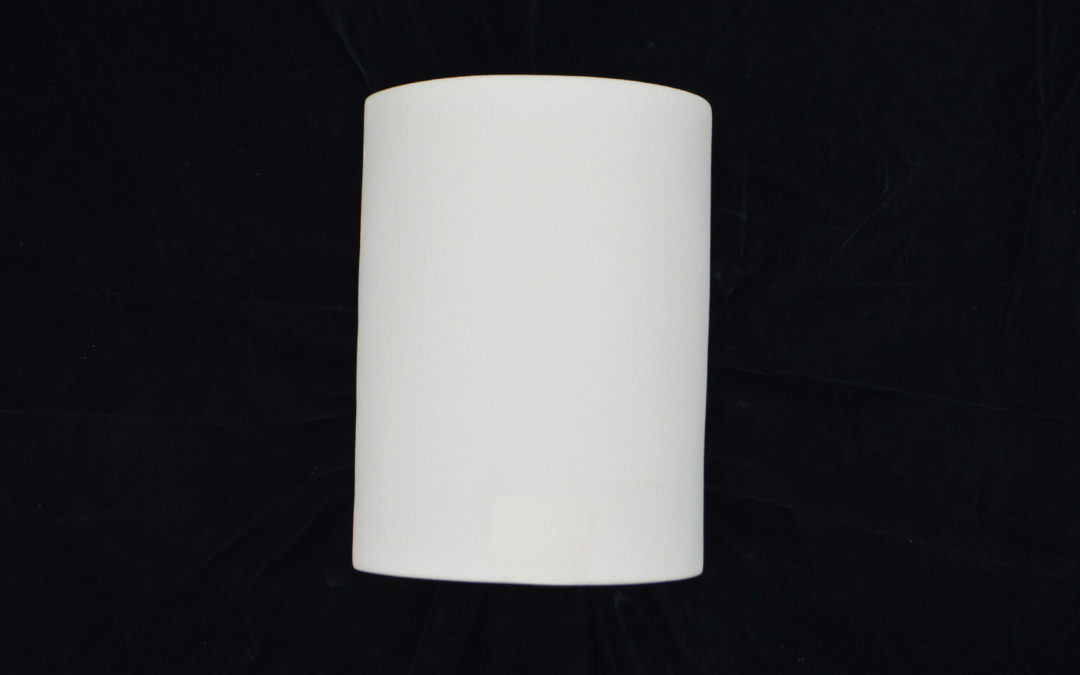 10″ Wall Light-Architectural-Low Profile Open Top Half Round-Unfinished Bisque-Indoor-Outdoor
