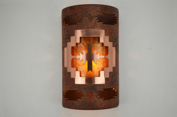 Aztec Pueblo copper cover-Aztec border-Copper Brick color-interior, exterior light website