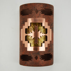 Aztec Pueblo copper cover-Aztec border-Copper Brick color-interior, exterior light website