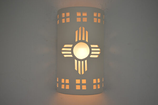 New Mexico Sun-Zia with Windows border designs-White color- 14'' indoor, outdoor light website