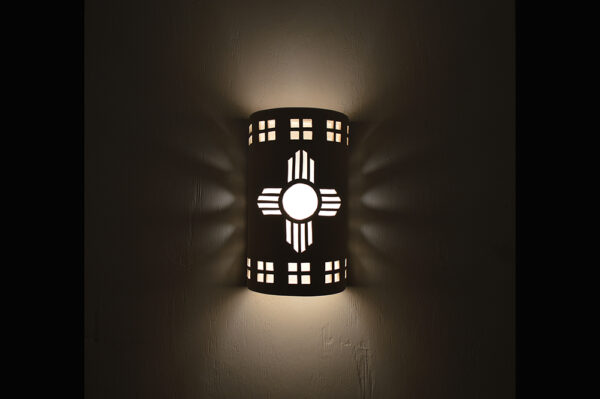 New Mexico Sun-Zia with Windows border designs-White color- 14'' indoor, outdoor light website