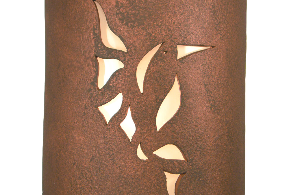 “Quick Ship” – Hummingbird Southwest light in Antique Copper-9″