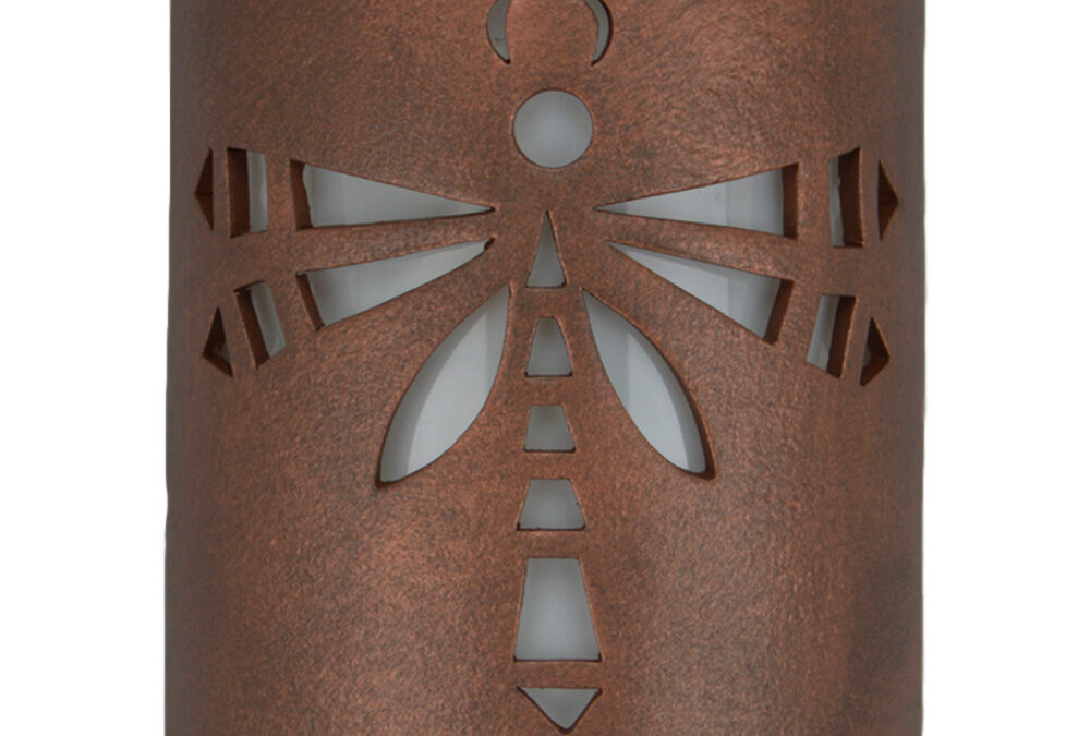 “Quick Ship” – Dragonfly Design, Southwestern Style, Antique Copper-9″