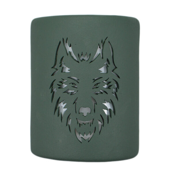 Wolf design in Tin Roof Green-9'' Open Top