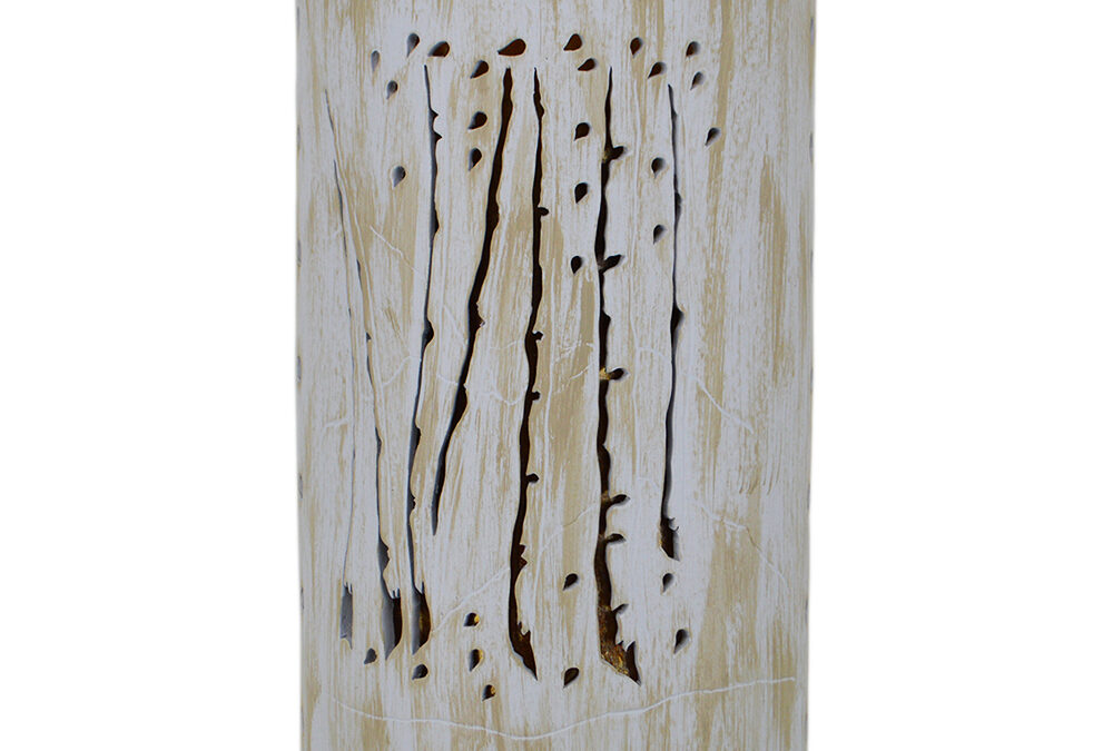 Wall Light-Aspen Grove-ADA Low Profile Open Top-Amber Mica-Aged Aspen-Indoor-Outdoor