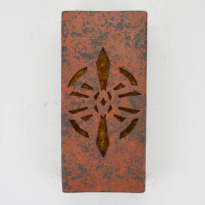 Modern style of the Daggar design in Copper Brick with amber mica lens-14" for the indoor or outdoor