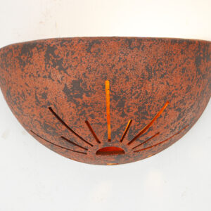 Sunrise design with amber mica lens in Copper Brick color-Small Bowl for the Indoor Only-120 232 694 91AM